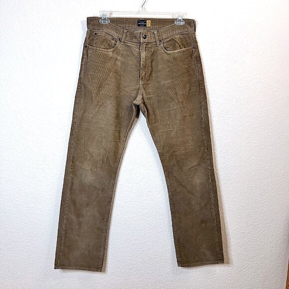 J. Crew Size 34x32 Men Tan Corduroy Slim Straight Preppy Office Work Chino Pants - Picture 1 of 8